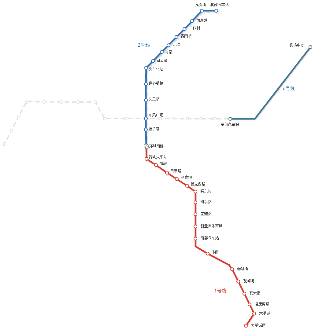 昆明地铁线路图