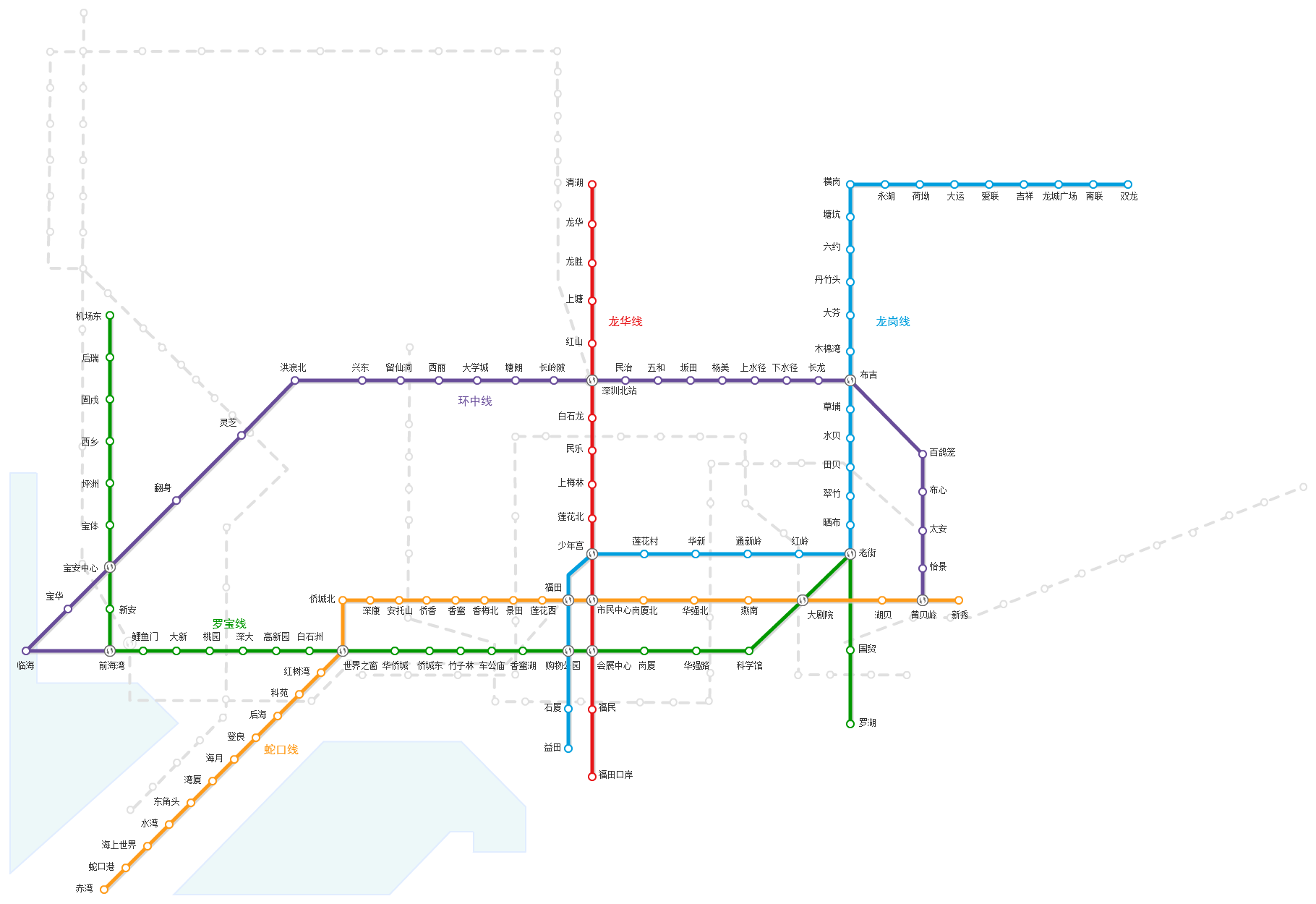 深圳地铁线路图