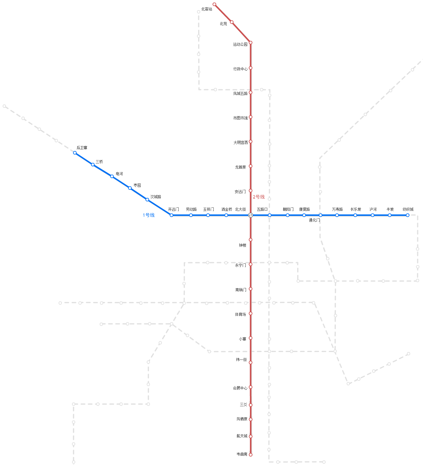 西安地铁线路图